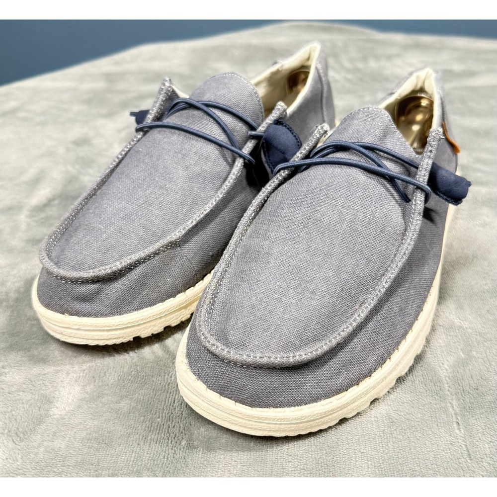 Hey Dude Wendy Chambray Shoes Womens 9 Gray Slip On Casual Loafer